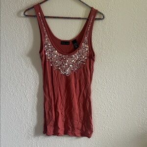 New York & Company Rose Sequin Tank Top